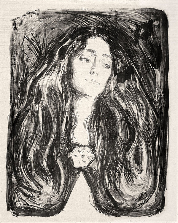 The Brooch. Eva Mudocci by Edvard Munch - Art Print - Zapista