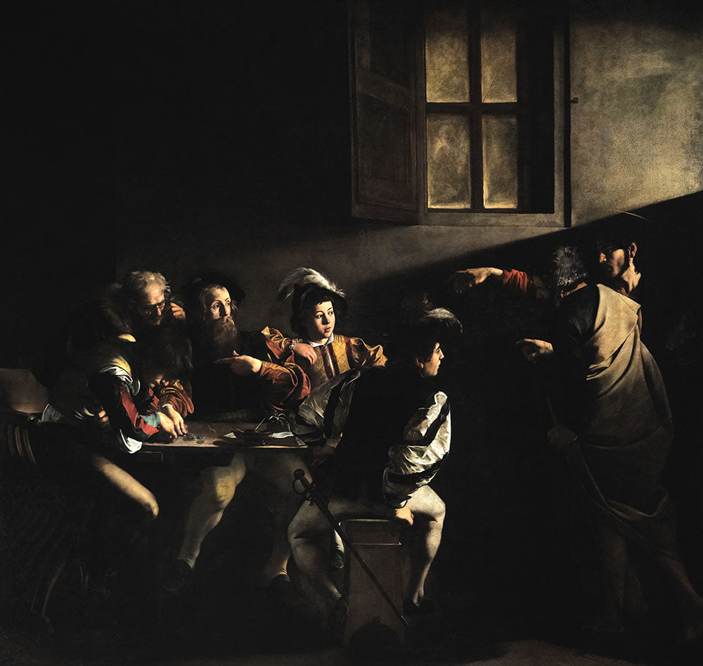 The Calling of Saint Matthew by Caravaggio - Art Print - Zapista