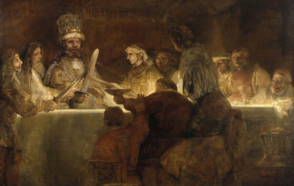 The Conspiracy of the Batavians under Claudius Civilis by Rembrandt Harmenszoon van Rijn - Art Print - Zapista