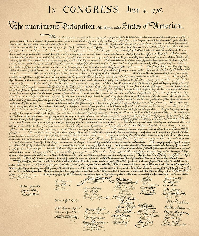 The Declaration of Independence - Art Print - Zapista