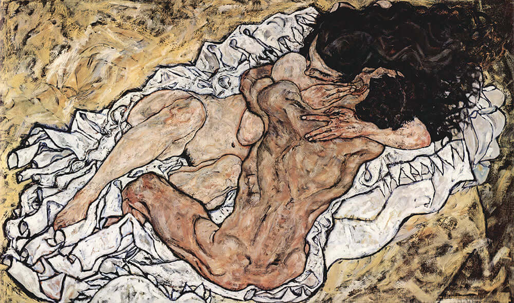 The Embrace by Egon Schiele - Art Print - Zapista