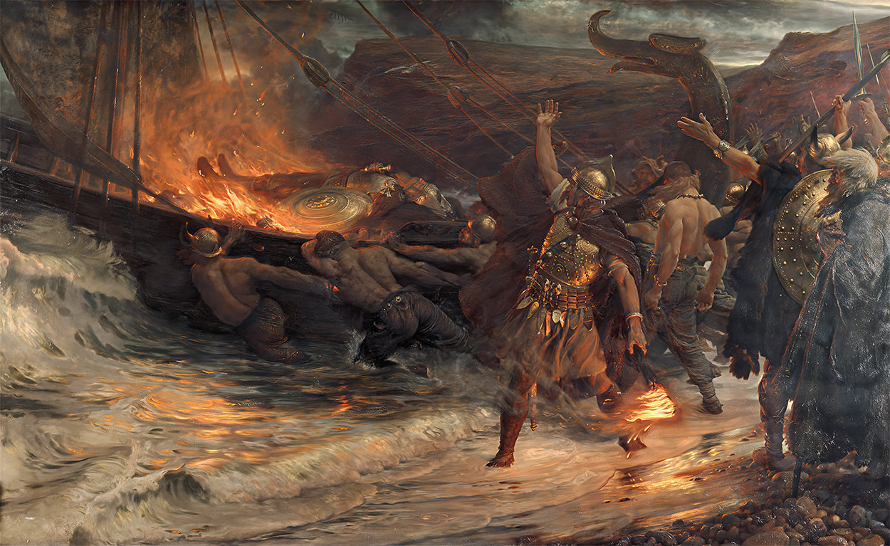 The Funeral of a Viking by Sir Frank Dicksee - Art Print - Zapista