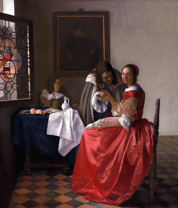 The Girl with the Wine Glass by Johannes Vermeer - Art Print - Zapista