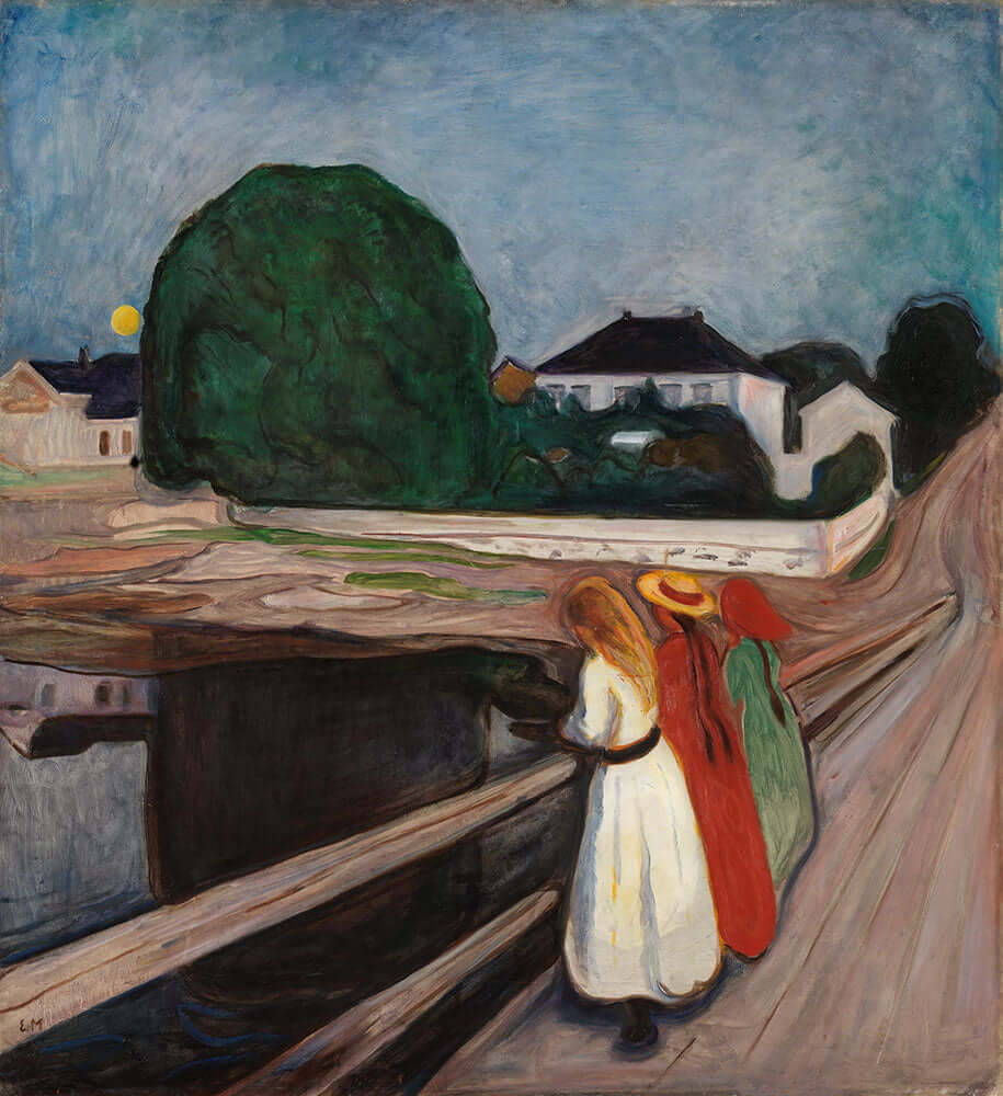 The Girls on the Bridge by Edvard Munch - Art Print - Zapista