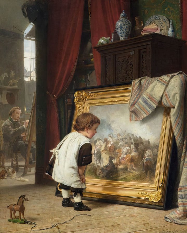 The Little Art Connoisseur by August Friedrich Siegert - Art Print - Zapista