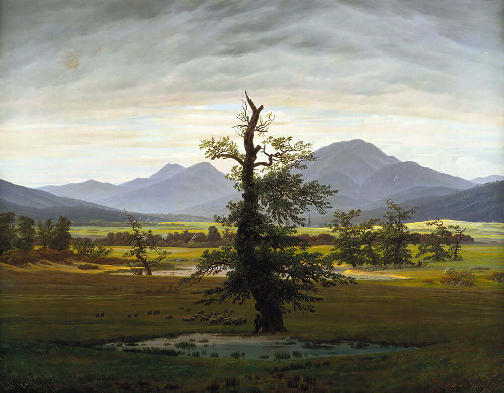 Village Landscape in Morning Light (The Lone Tree) by Caspar David Friedrich - Art Print - Zapista