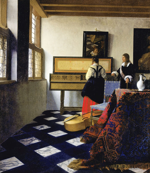 The Music Lesson (Lady At The Virginal With A Gentleman) by Johannes Vermeer - Art Print - Zapista