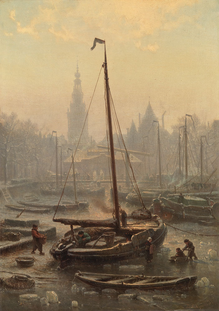 The Nieuwmarkt in Foggy Weather by Johan Conrad Greive - Art Print - Zapista