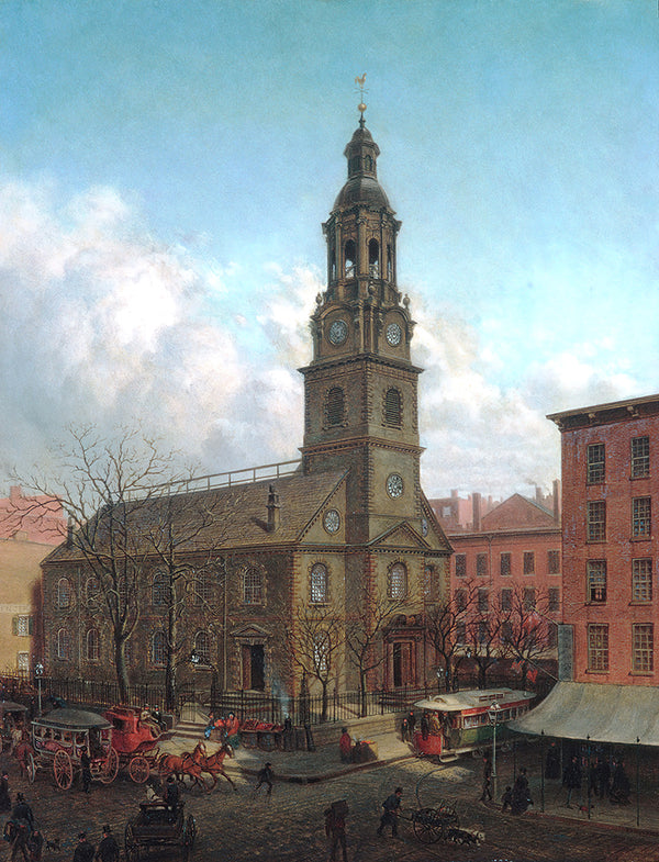 The North Dutch Church, Fulton and William Streets, New York by Edward Lamson Henry - Art Print - Zapista