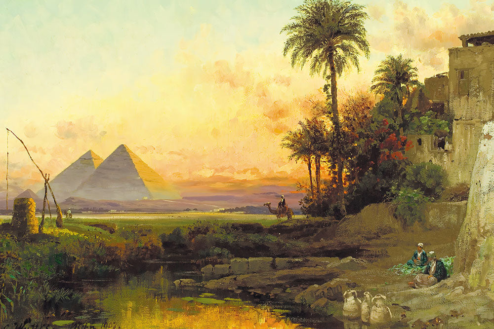 The Pyramids at Dusk by Carl Wuttke - Art Print - Zapista