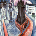 The Red Tower in Halle by Ernst Ludwig Kirchner - Art Print - Zapista