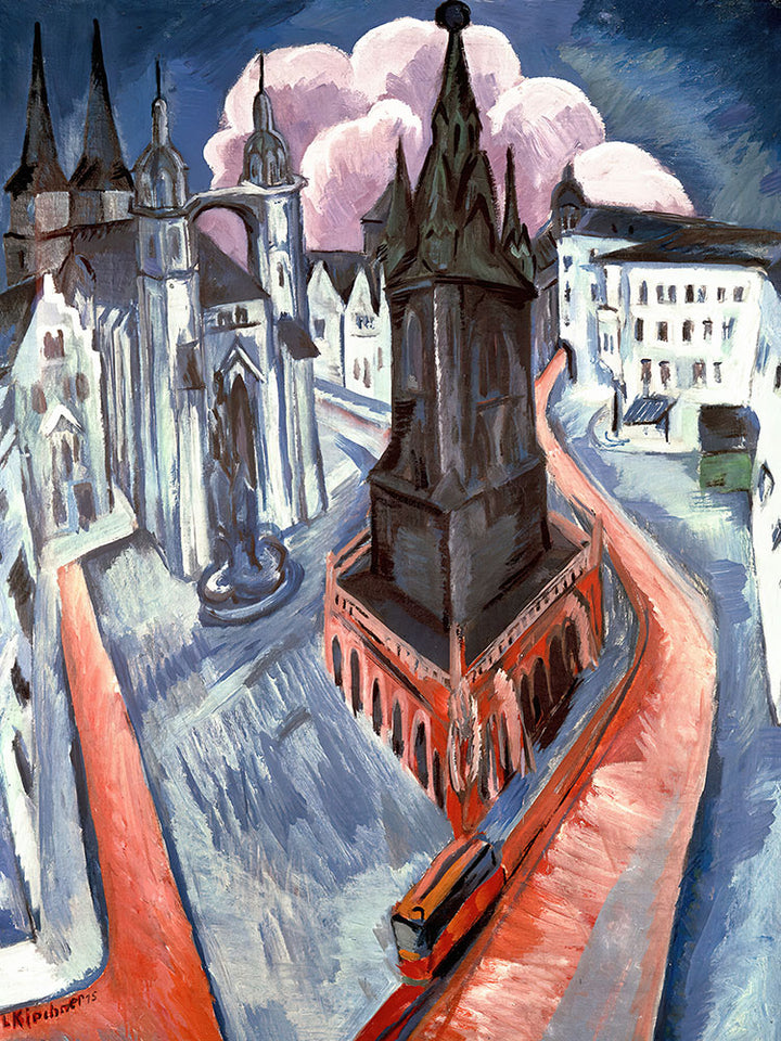 The Red Tower in Halle by Ernst Ludwig Kirchner - Art Print - Zapista