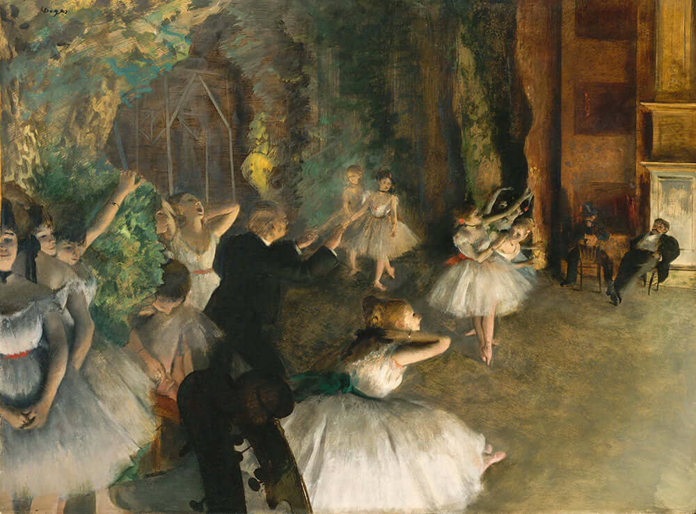 The Rehearsal of the Ballet Onstage by Edgar Degas - Art Print - Zapista