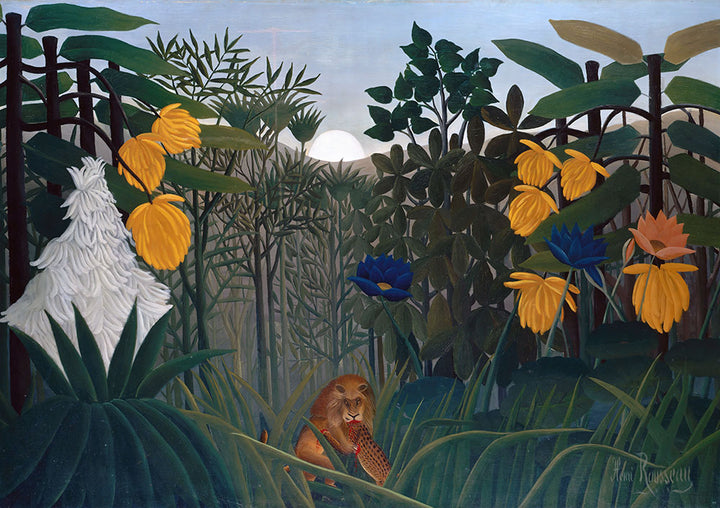 The Repast of the Lion by Henri Rousseau - Art Print - Zapista