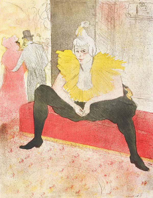 The Seated Clowness (Miss Cha-U-Kao) by Henri de Toulouse–Lautrec - Art Print - Zapista