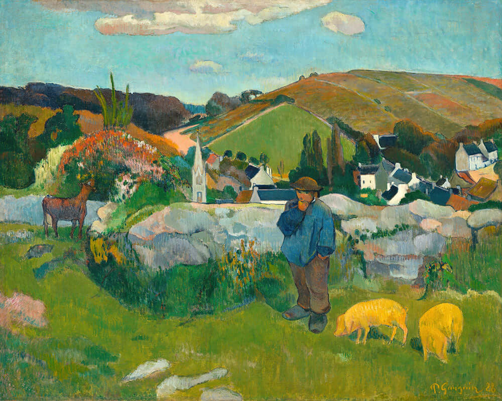 The Swineherd, Brittany by Paul Gauguin - Art Print - Zapista