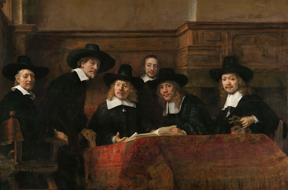 The Syndics of the Drapers' Guild by Rembrandt Harmenszoon van Rijn - Art Print - Zapista