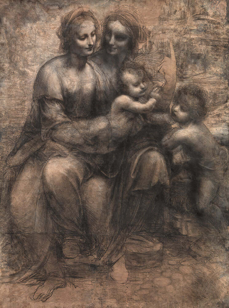 The Virgin and Child with Saint Anne and Saint John the Baptist by Leonardo da Vinci - Art Print - Zapista