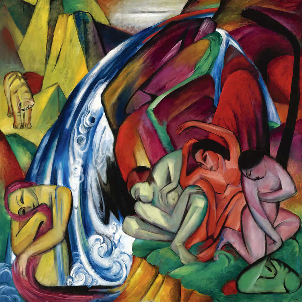 The Waterfall (Women under a Waterfall) by Franz Marc - Art Print - Zapista