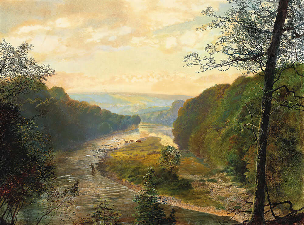 The Wharfe Valley, with Barden Tower Beyond by John Atkinson Grimshaw - Art Print - Zapista