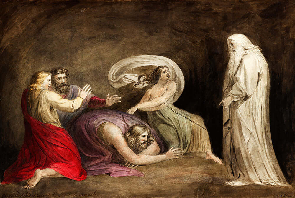 The Witch of Endor Raising the Spirit of Samuel by William Blake - Art Print - Zapista