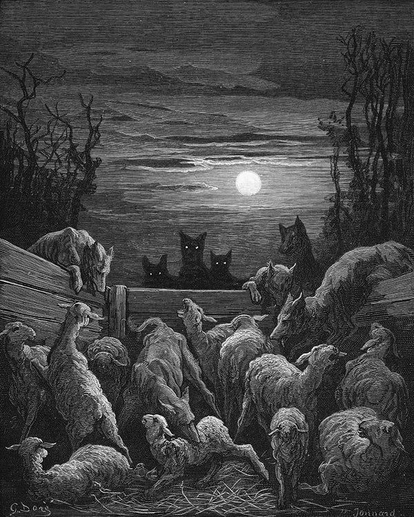 The Wolves and The Sheep by Gustave Doré - Art Print - Zapista