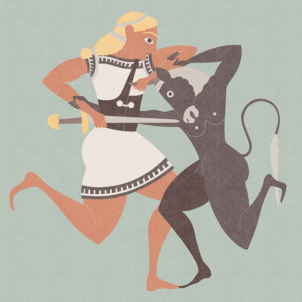 Theseus and the Minotaur - Art Print - Zapista