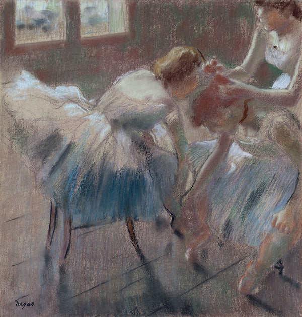 Three Dancers Preparing for Class by Edgar Degas - Art Print - Zapista