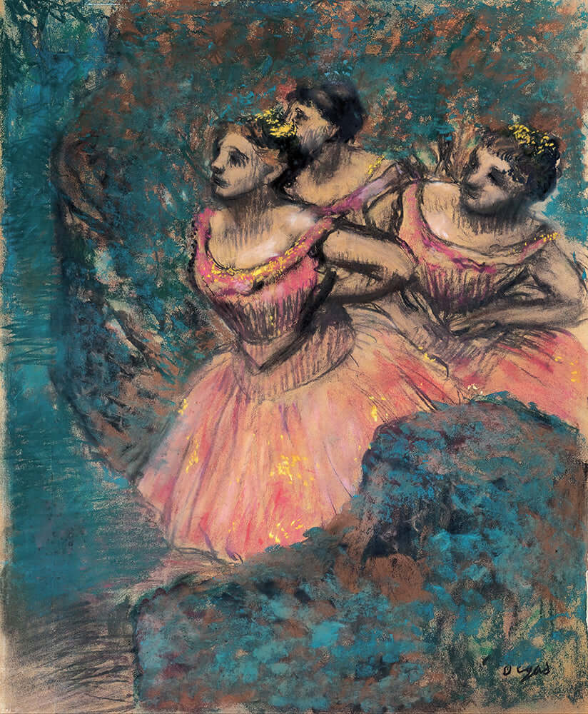 Three Dancers in Red Costume by Edgar Degas - Art Print - Zapista