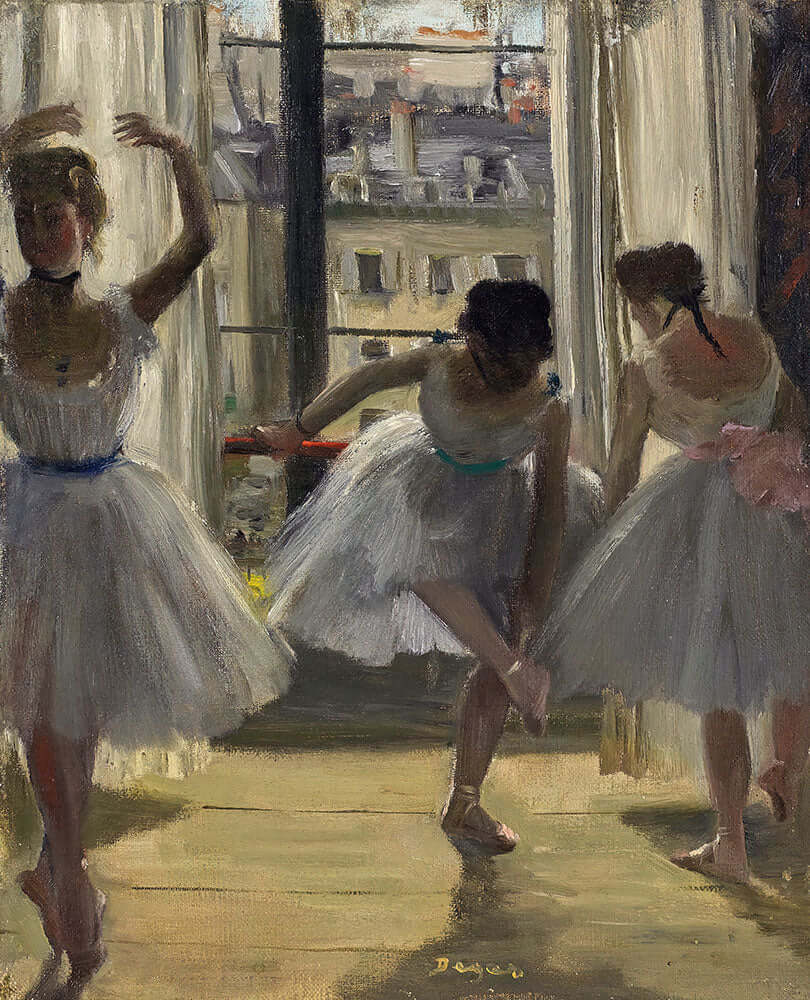 Three Dancers in an Exercise Hall by Edgar Degas - Art Print - Zapista