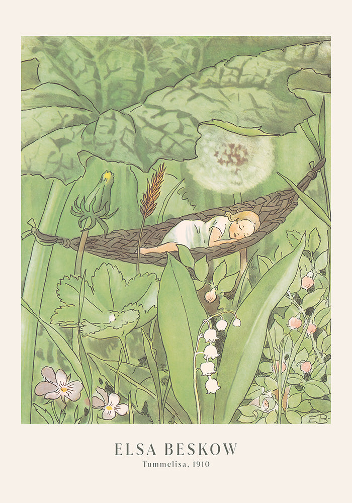 Thumbelina by Elsa Beskow - Art Print - Zapista