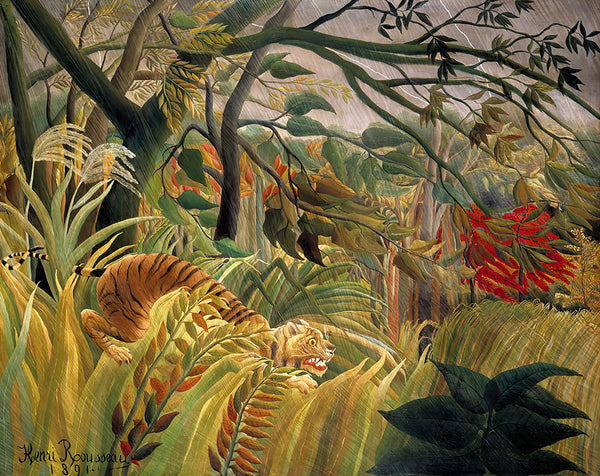 Tiger in a Tropical Storm (Surprised!) by Henri Rousseau - Art Print - Zapista