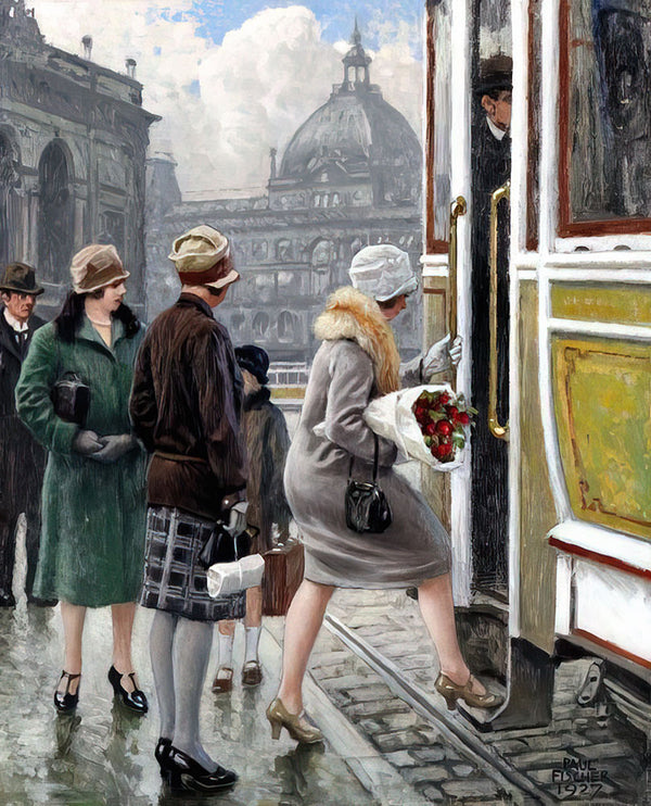 Tram stop by Paul Gustav Fischer - Art Print - Zapista