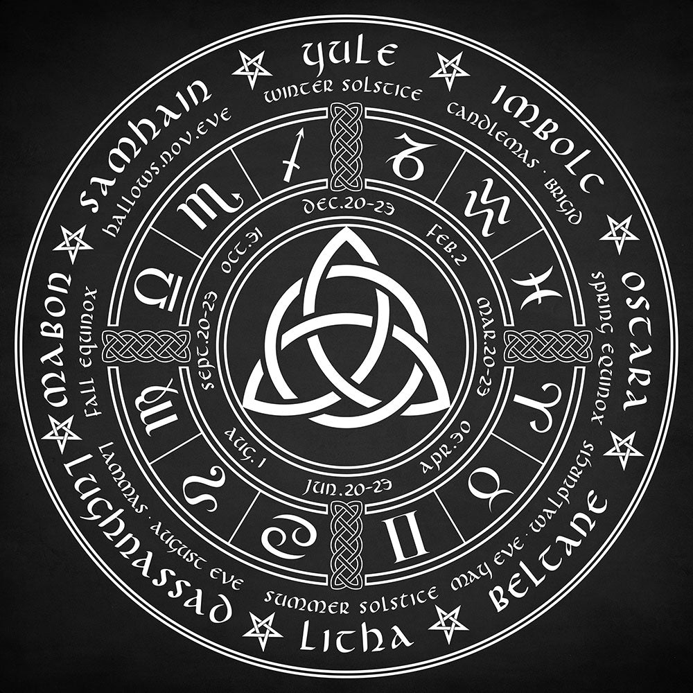 Triquetra Pagan Wheel of the Year - Art Print