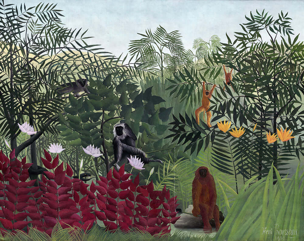 Tropical Forest with Monkeys by Henri Rousseau - Art Print - Zapista