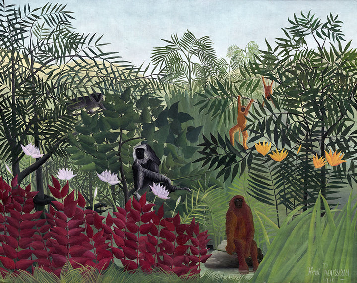 Tropical Forest with Monkeys by Henri Rousseau - Art Print - Zapista