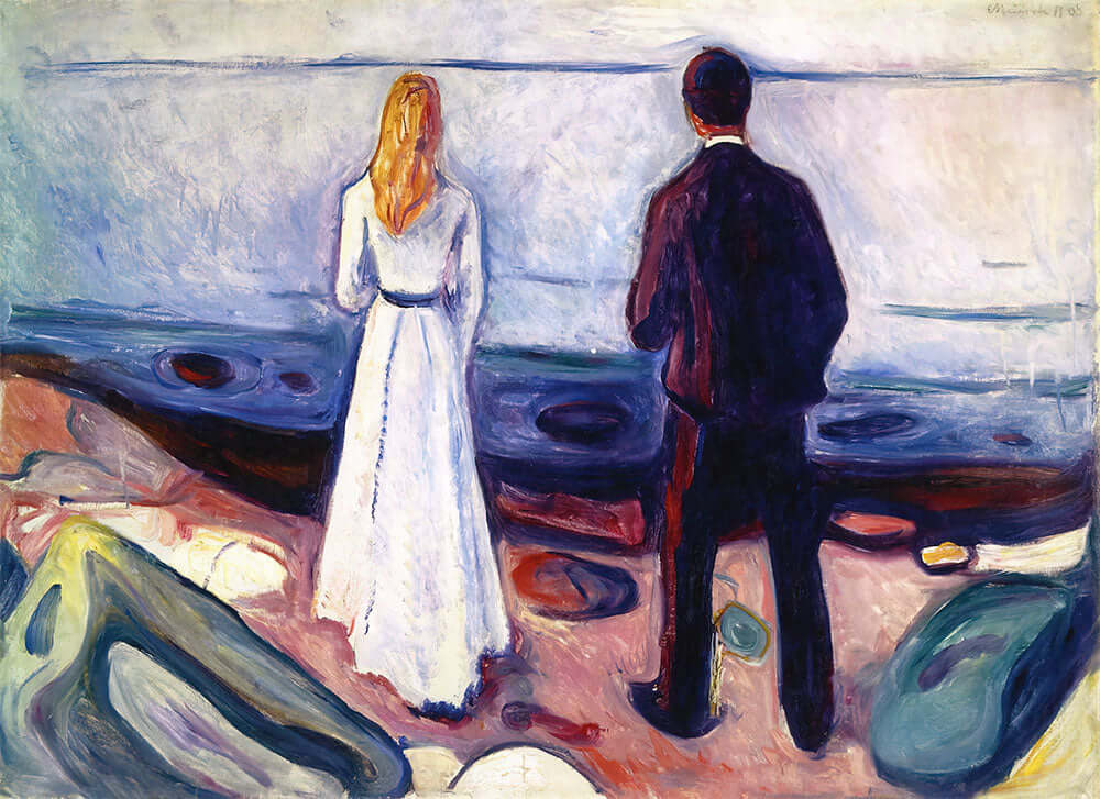 Two Human Beings. The Lonely Ones by Edvard Munch - Art Print - Zapista