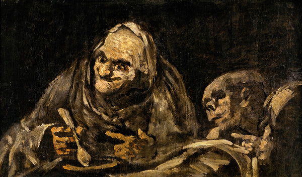 Two Old Ones Eating Soup by Francisco Goya - Art Print - Zapista