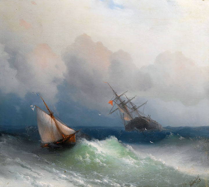 Two Ships At Sea by Ivan Aivazovsky - Art Print - Zapista