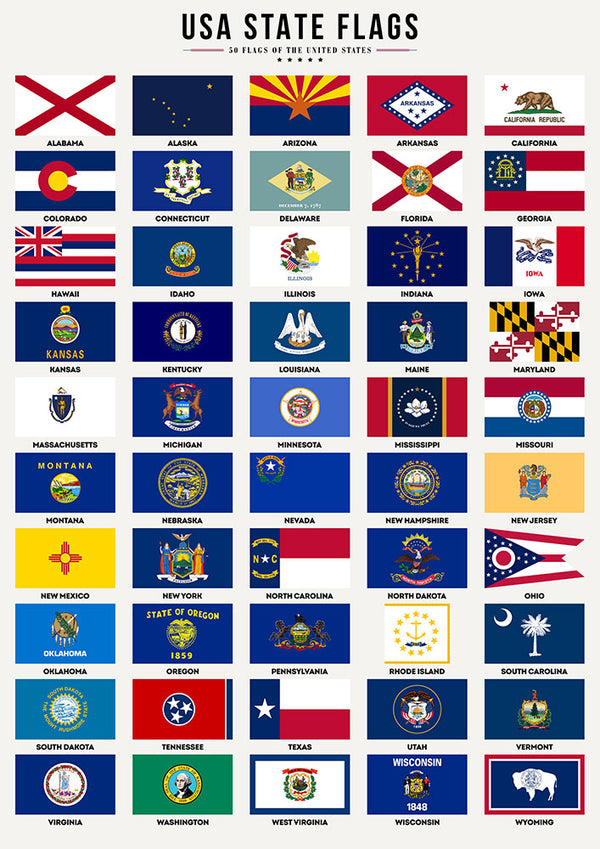 USA State Flags - Art Print - Zapista