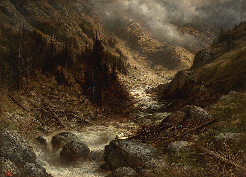 Un torrent dans l'Engadine by Gustave Doré - Art Print - Zapista