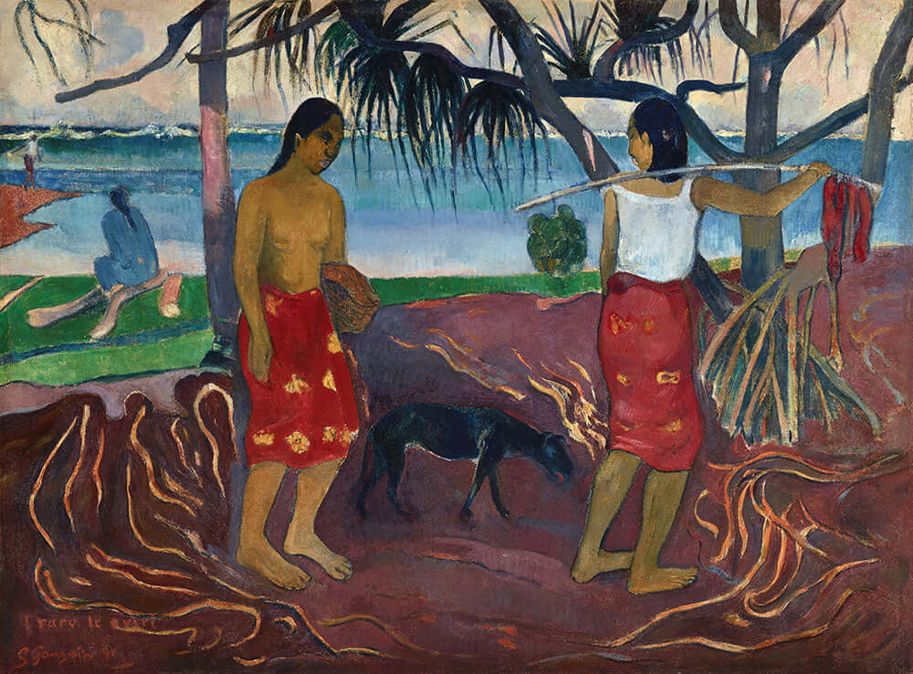 I Raro te Oviri (Under the Pandanus) by Paul Gauguin - Art Print - Zapista