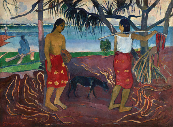 I Raro te Oviri (Under the Pandanus) by Paul Gauguin - Art Print - Zapista