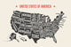 United States Typography Map - Art Print - Zapista