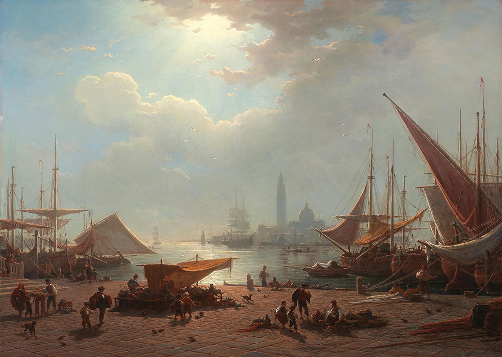 Venice, a View of San Giorgio Maggiore from the Piazzetta by Ludwig Mecklenburg - Art Print - Zapista