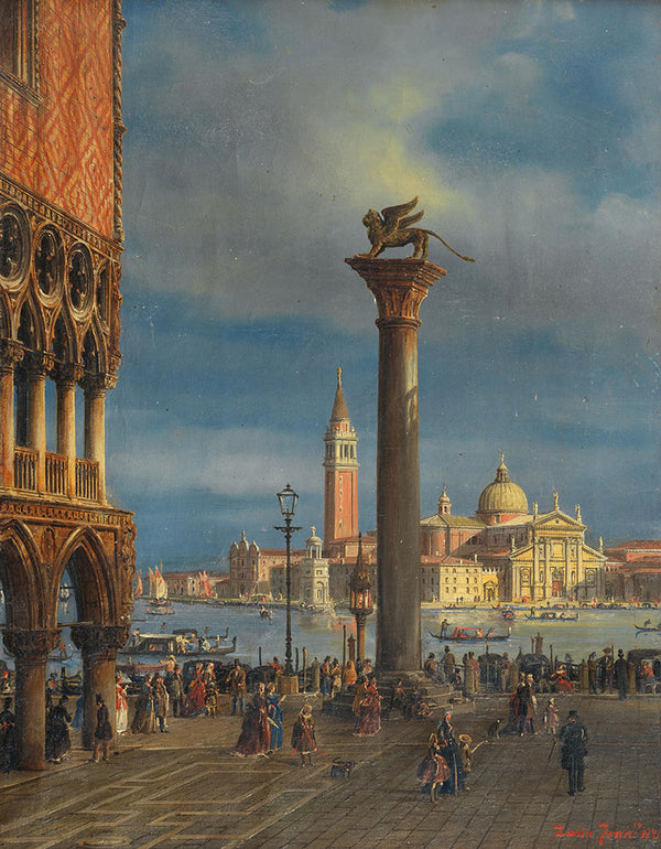 Venice, a View of the Piazzetta with the Doge's Palace towards San Giorgio Maggiore by Francesco Zanin - Art Print - Zapista