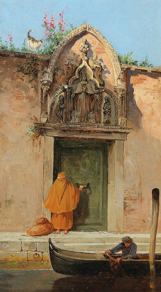 Venice, at the gate of the Arco dell'Abbazia della Misericordia by Antonietta Brandeis - Art Print - Zapista