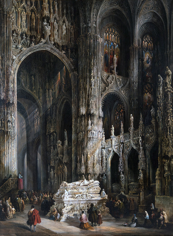 View of the Interior of a Cathedral by Jenaro Pérez Villaamil - Art Print - Zapista