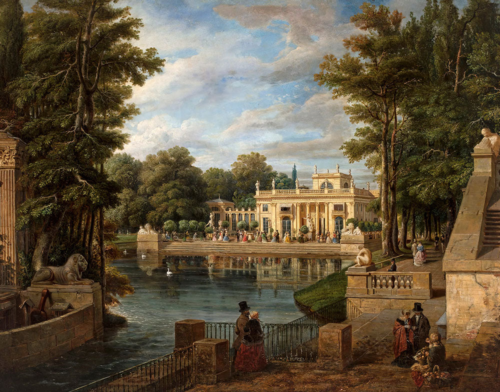 View of the Lazienki Palace in summer by Marcin Zaleski - Art Print - Zapista