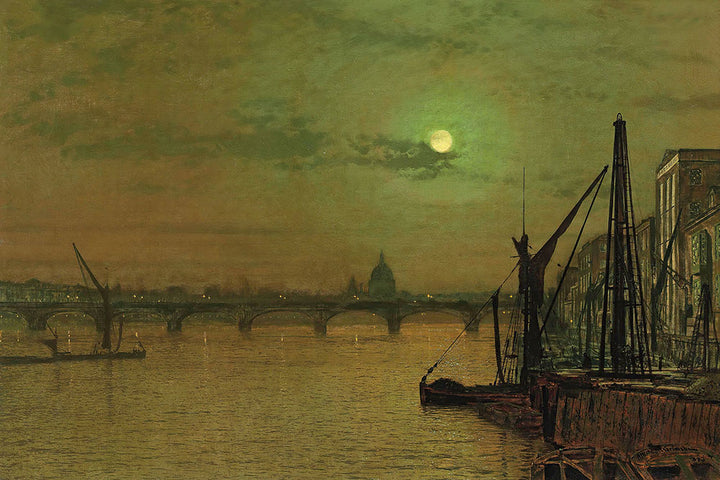 Waterloo Bridge, London, looking east by John Atkinson Grimshaw - Art Print - Zapista